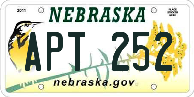 NE license plate APT252