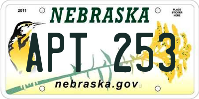 NE license plate APT253