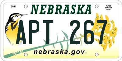 NE license plate APT267