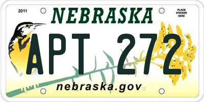 NE license plate APT272