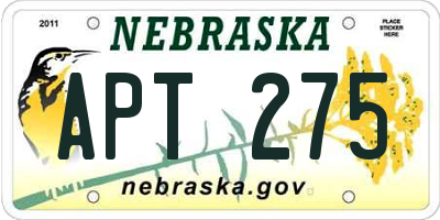 NE license plate APT275