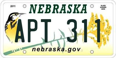 NE license plate APT311