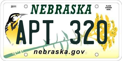 NE license plate APT320