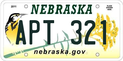 NE license plate APT321