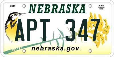 NE license plate APT347