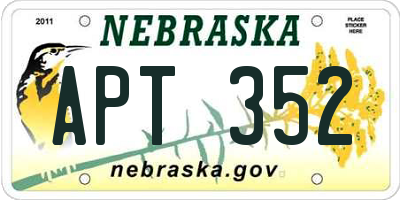 NE license plate APT352