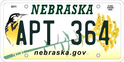 NE license plate APT364