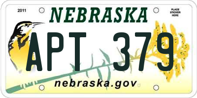 NE license plate APT379