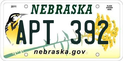 NE license plate APT392