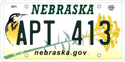 NE license plate APT413