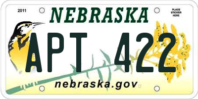 NE license plate APT422