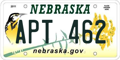 NE license plate APT462