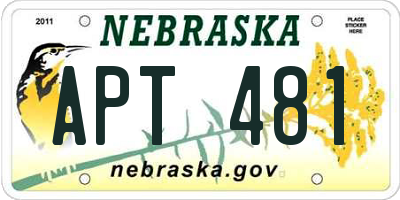 NE license plate APT481