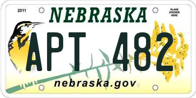 NE license plate APT482
