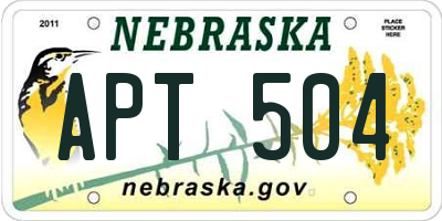 NE license plate APT504