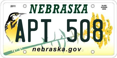 NE license plate APT508