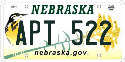 NE license plate APT522