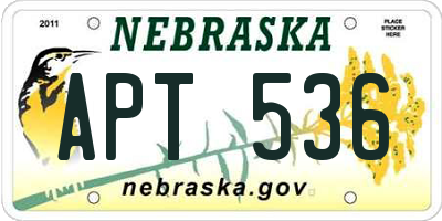NE license plate APT536