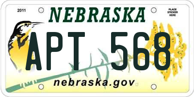 NE license plate APT568
