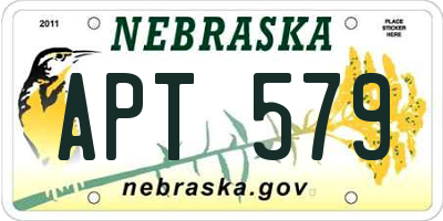 NE license plate APT579