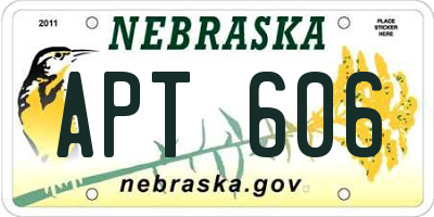 NE license plate APT606