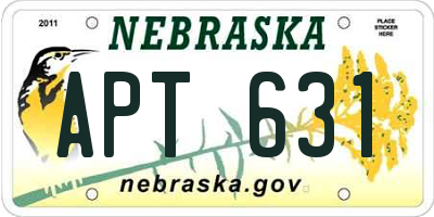 NE license plate APT631