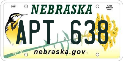 NE license plate APT638