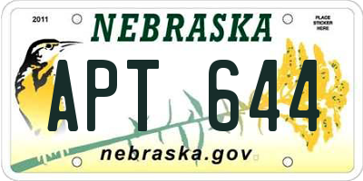 NE license plate APT644