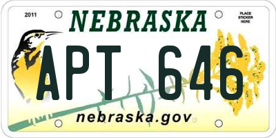 NE license plate APT646