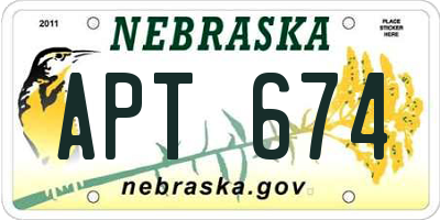 NE license plate APT674