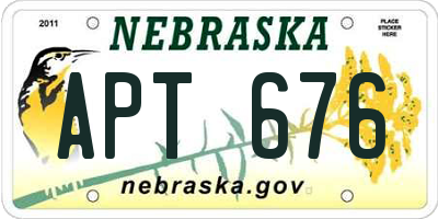 NE license plate APT676