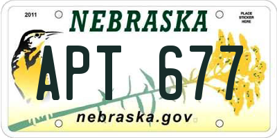 NE license plate APT677
