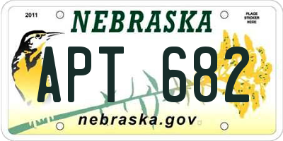NE license plate APT682