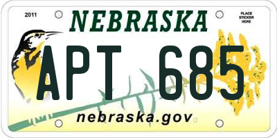NE license plate APT685