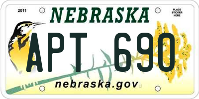 NE license plate APT690