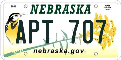 NE license plate APT707