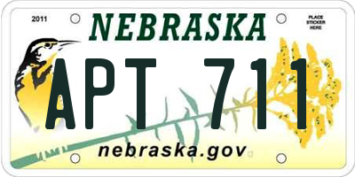 NE license plate APT711
