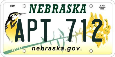 NE license plate APT712