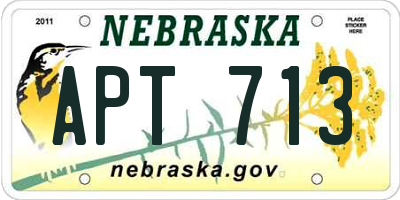 NE license plate APT713