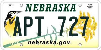 NE license plate APT727