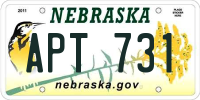 NE license plate APT731