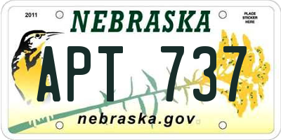 NE license plate APT737