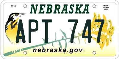 NE license plate APT747