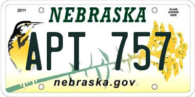 NE license plate APT757
