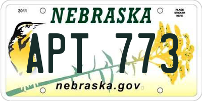 NE license plate APT773