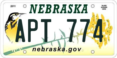 NE license plate APT774