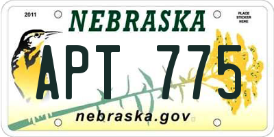 NE license plate APT775