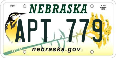 NE license plate APT779