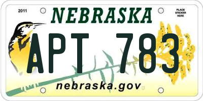 NE license plate APT783