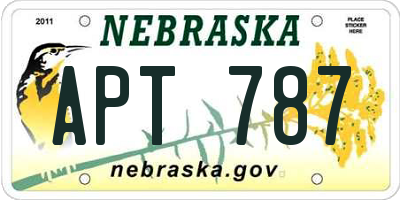 NE license plate APT787